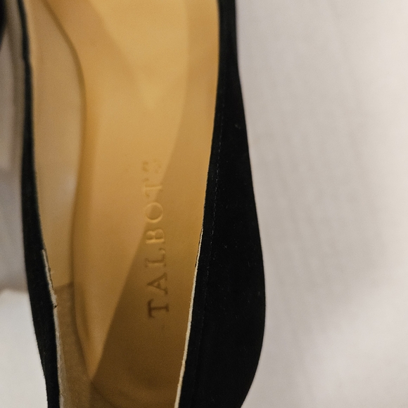 NWOT Talbots Suede Black Kitten Heels Calf Hair Animal Print Bow, 7 - Picture 4 of 11